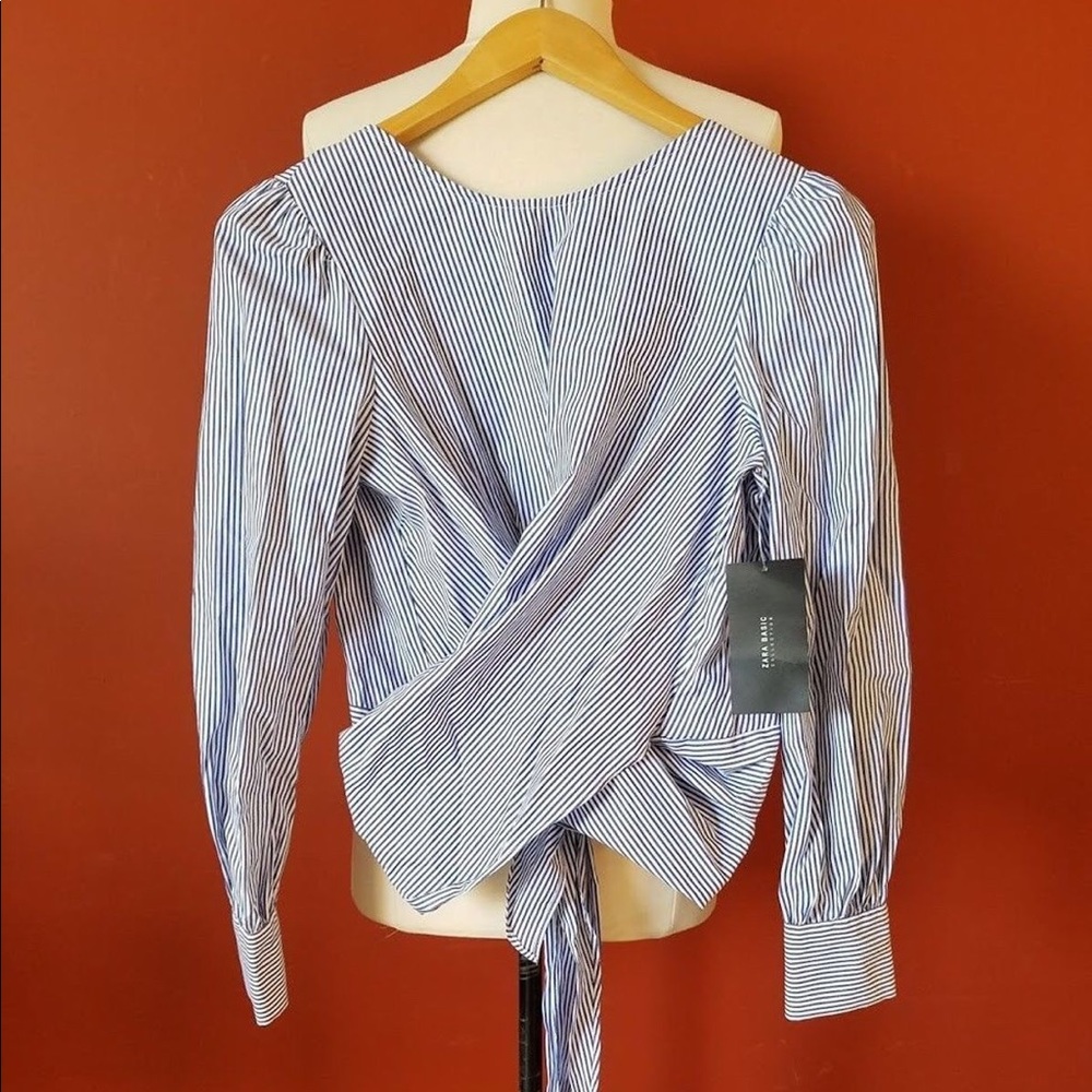 Zara Backless Striped Blouse
